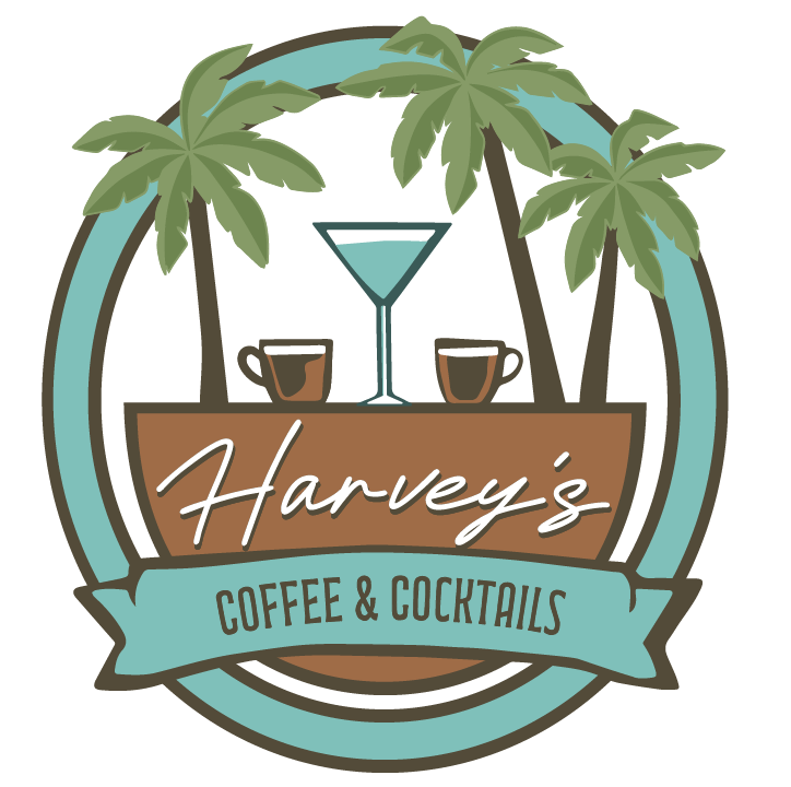 tropical themed coffee and cocktail bar logo